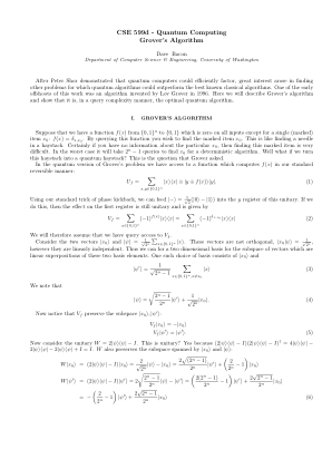 CSE 599d - 量子计算 Grover 算法